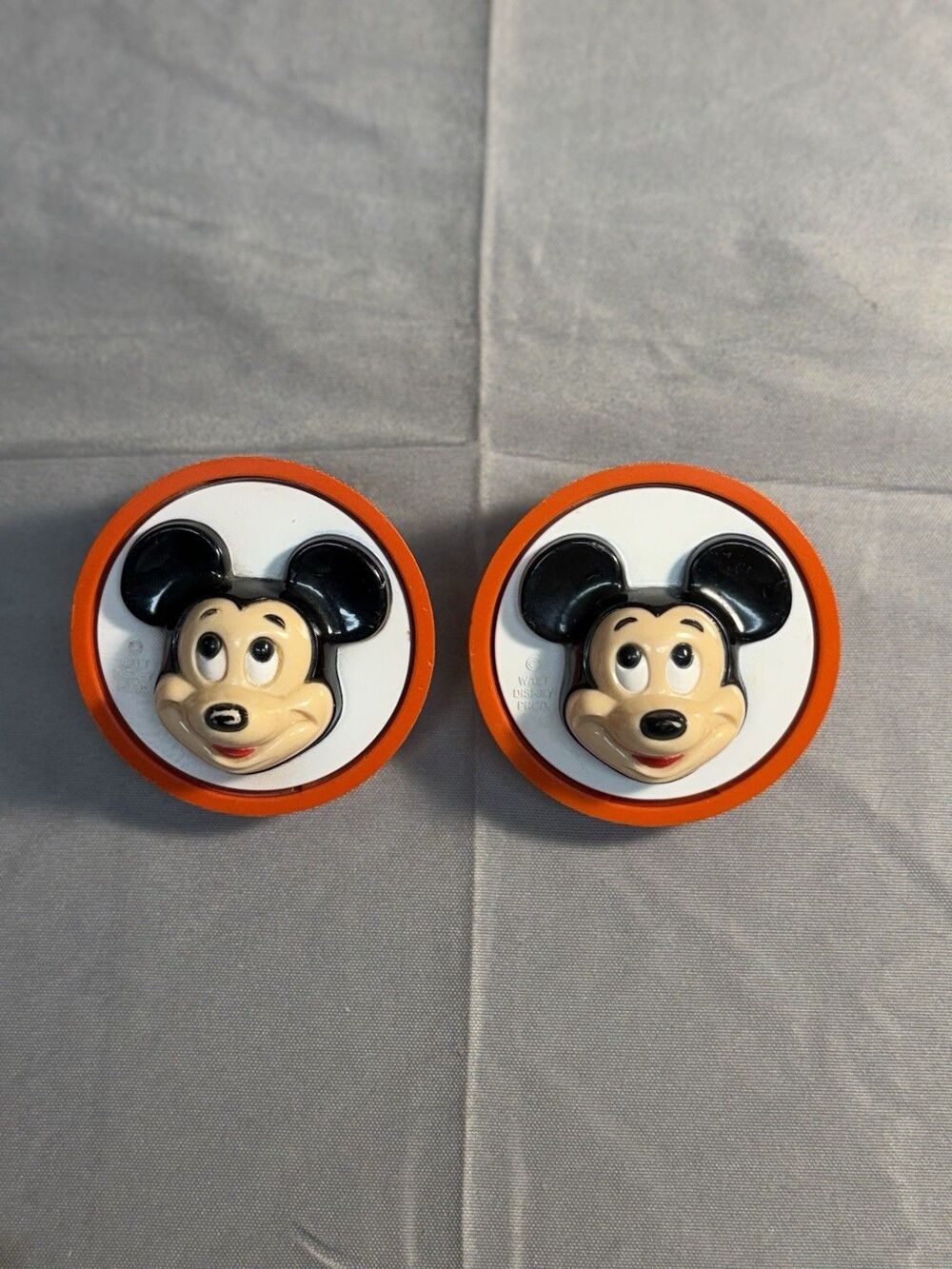 Vintage Pair Walt Disney Productions Mickey Mouse Night Light GE 1977 Working